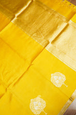 Handwoven Lemon Yellow Pure Katan Silk Saree