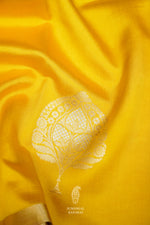 Handwoven Lemon Yellow Pure Katan Silk Saree