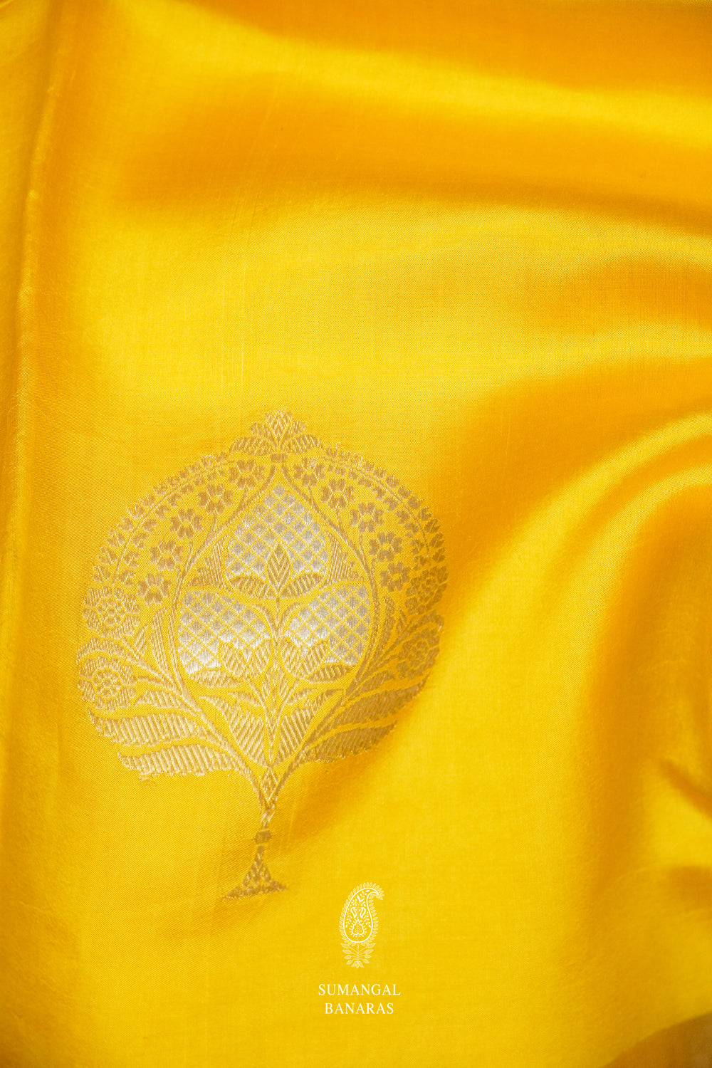 Handwoven Lemon Yellow Pure Katan Silk Saree