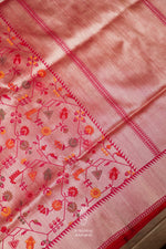Handwoven Fuchsia Pink Meenakari Jaal Katan Silk Saree