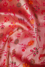 Handwoven Fuchsia Pink Meenakari Jaal Katan Silk Saree