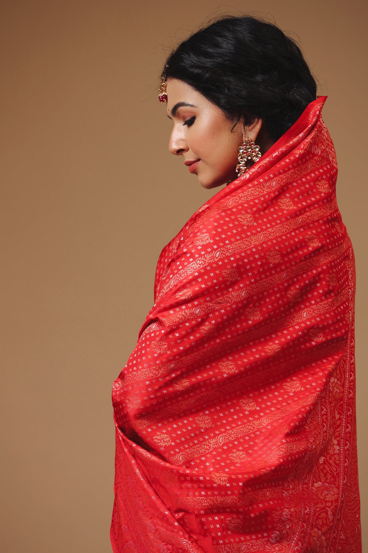 Handwoven Classic Red Katan Silk Saree