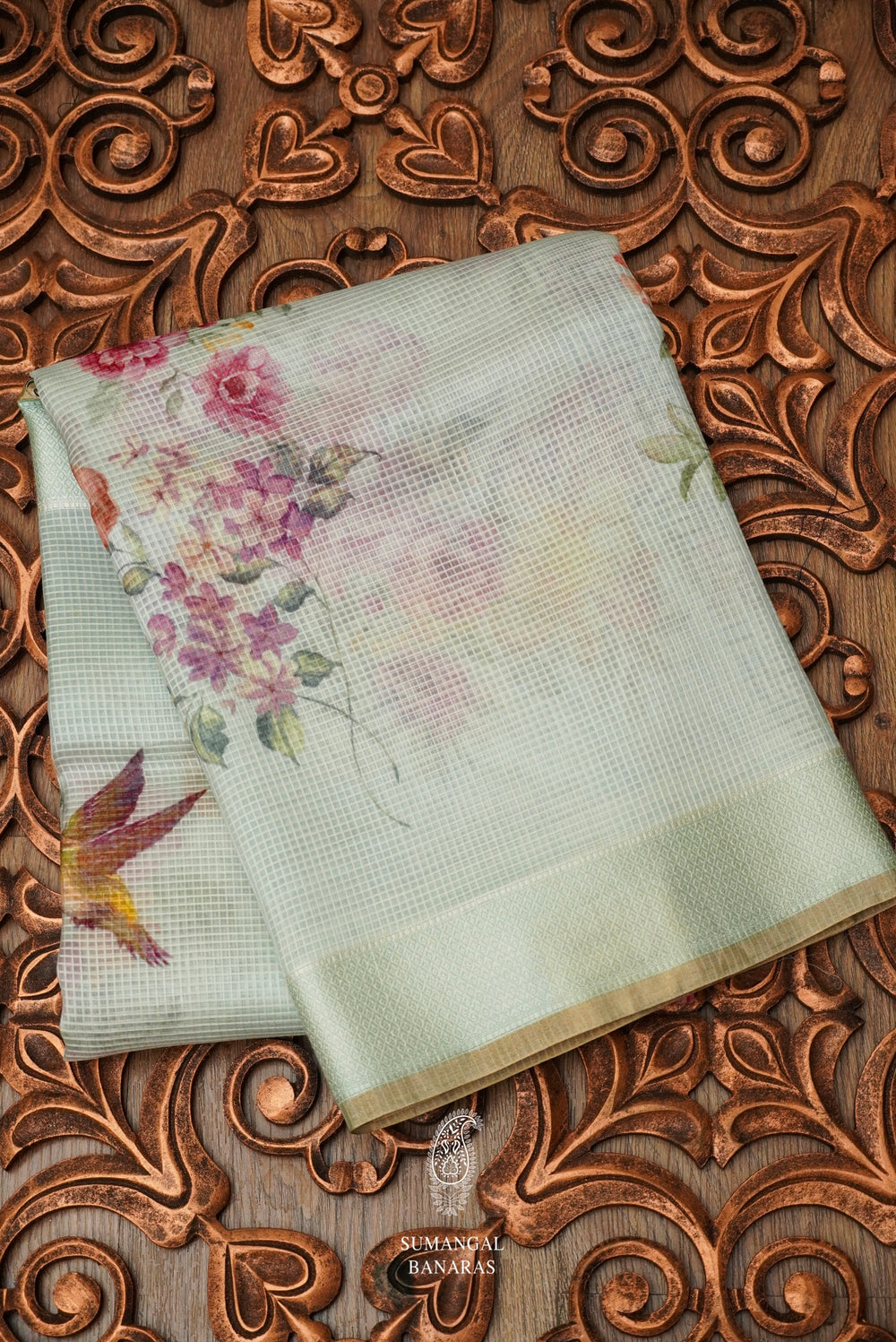 Powder Blue Breezy Organza Saree