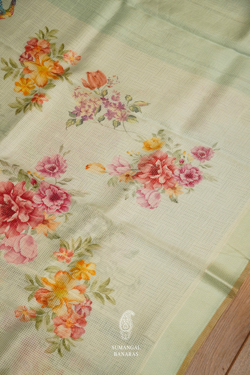 Powder Blue Breezy Organza Saree