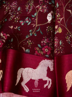 Handwoven Wine Breezy Organza Saree