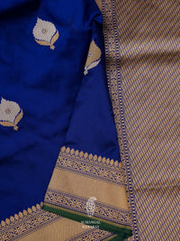 Handwoven Banarasi Kadwa Royal Blue Katan Silk Saree