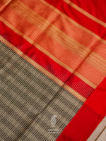 Handwoven Banarasi Tanchoi Smoke Grey Katan Silk Saree