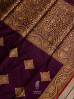 Handwoven Banarasi Kadwa Wine Purple Katan Silk Saree