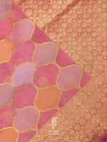 Handwoven Rose Pink Rangkat Jaal Organza Saree