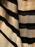 Charcoal Black Stripe Georgette Saree