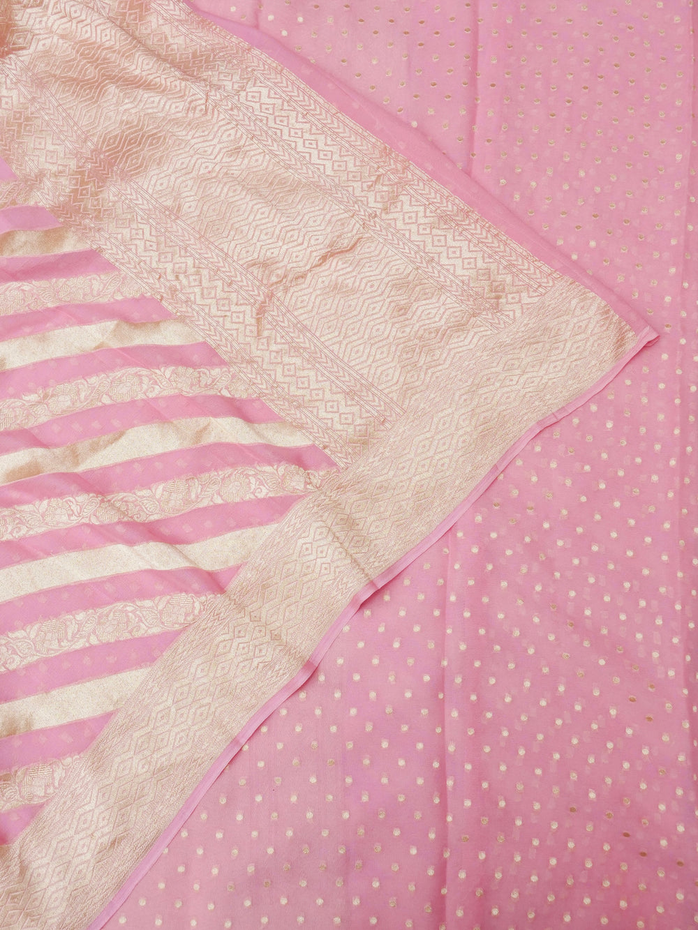 Handwoven Khaddi Georgette Mauve Pink Suit Set