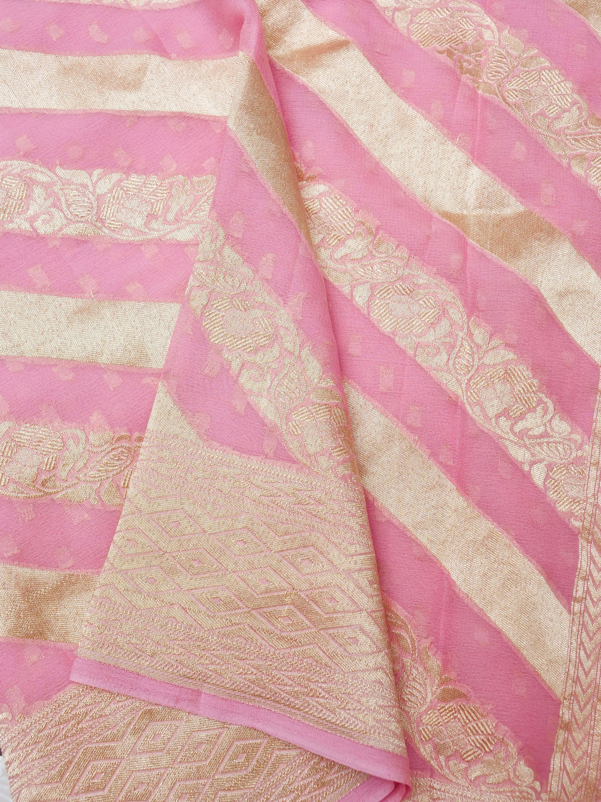 Handwoven Khaddi Georgette Mauve Pink Suit Set